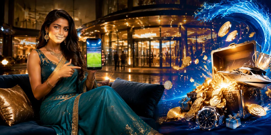 Indian woman logging into cricket betting platform via smartphone