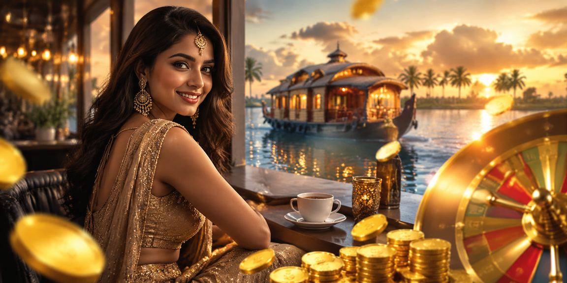 Indian woman playing roulette in festive attire